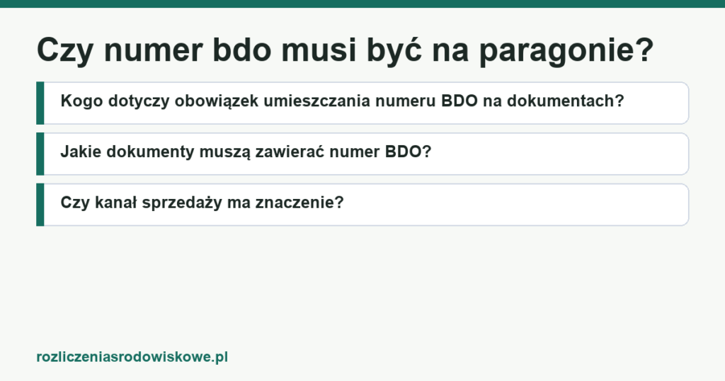 Czy numer bdo musi być na paragonie?