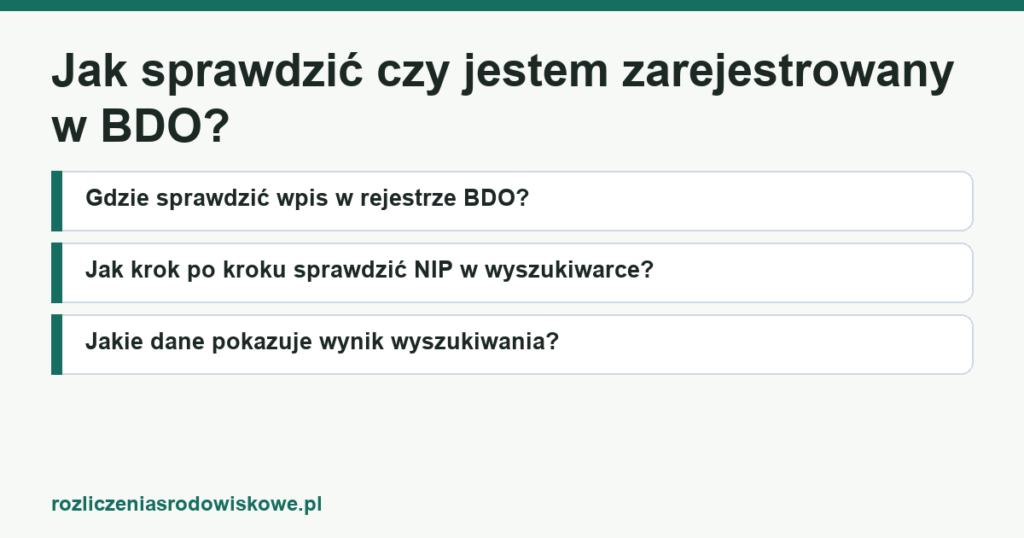 Jak sprawdzić czy jestem zarejestrowany w BDO?